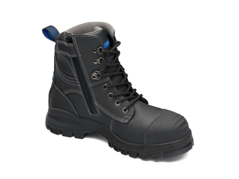 Black Platinum Quality Water Resistant Leather, 150mm Height, Safety Boot