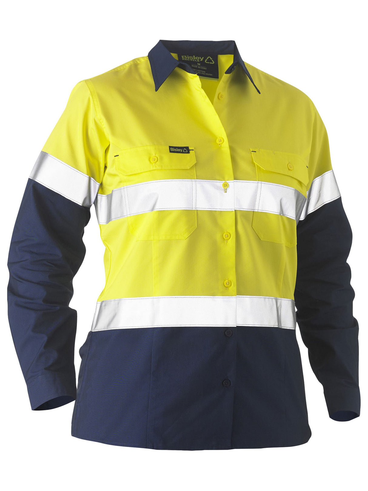 Recycle Women's Taped Two Tone Hi Vis Drill Shirt