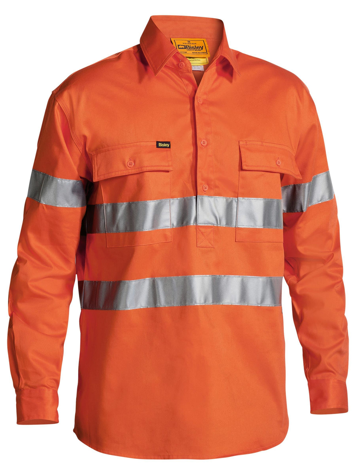 Taped Hi Vis Closed Front Drill Shirt