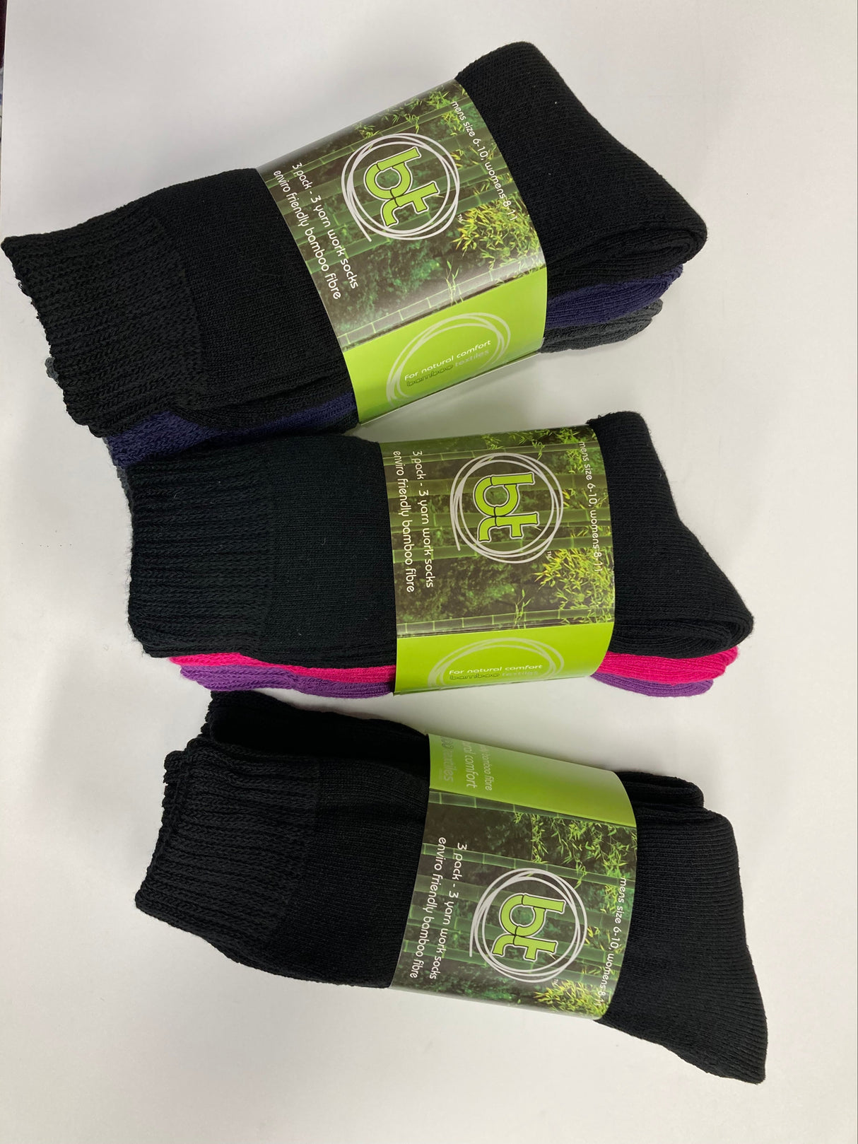 Bamboo Textiles 3 Yarn Work Socks - 3 Packs