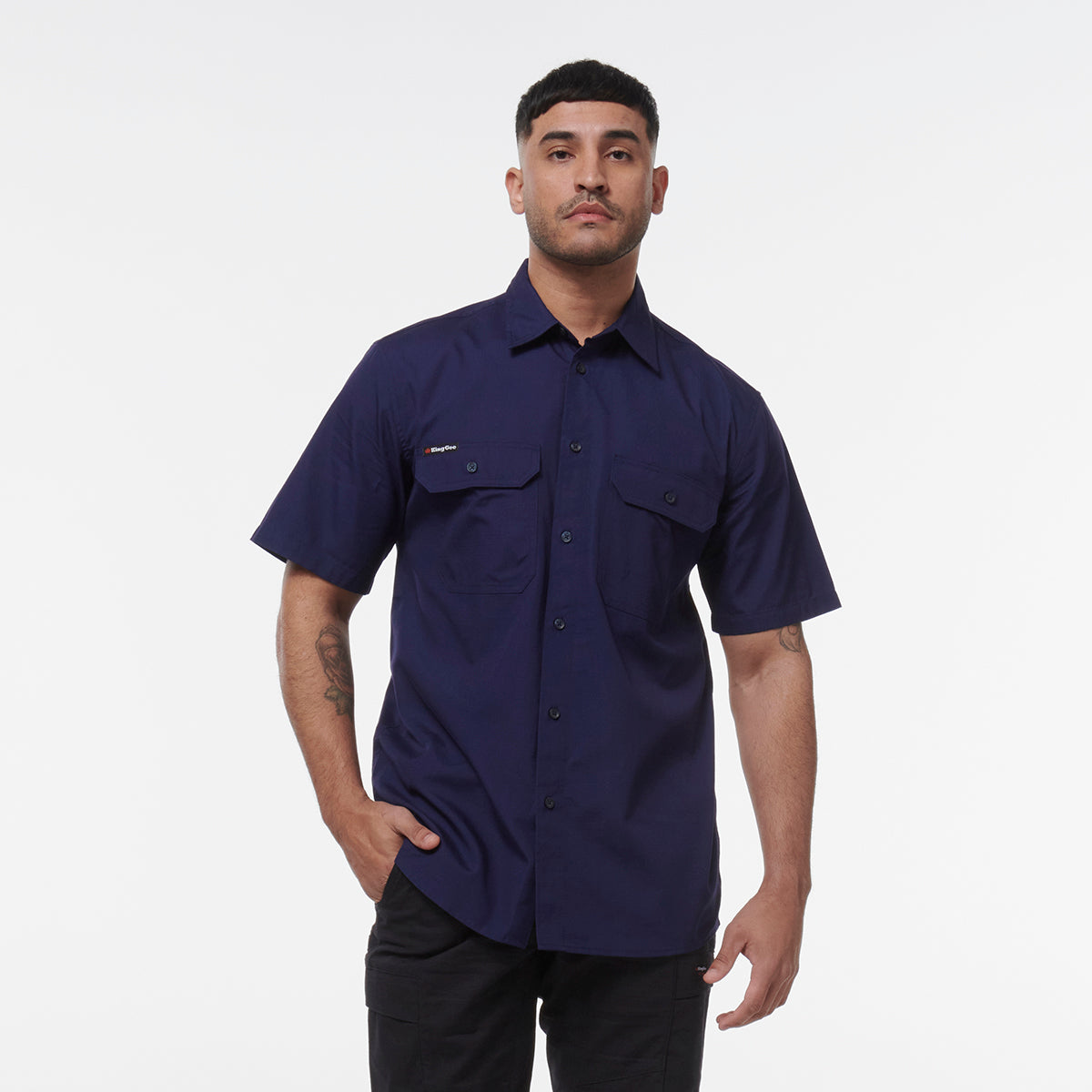 KingGee Mens Workcool Vented Shirt Short Sleeve