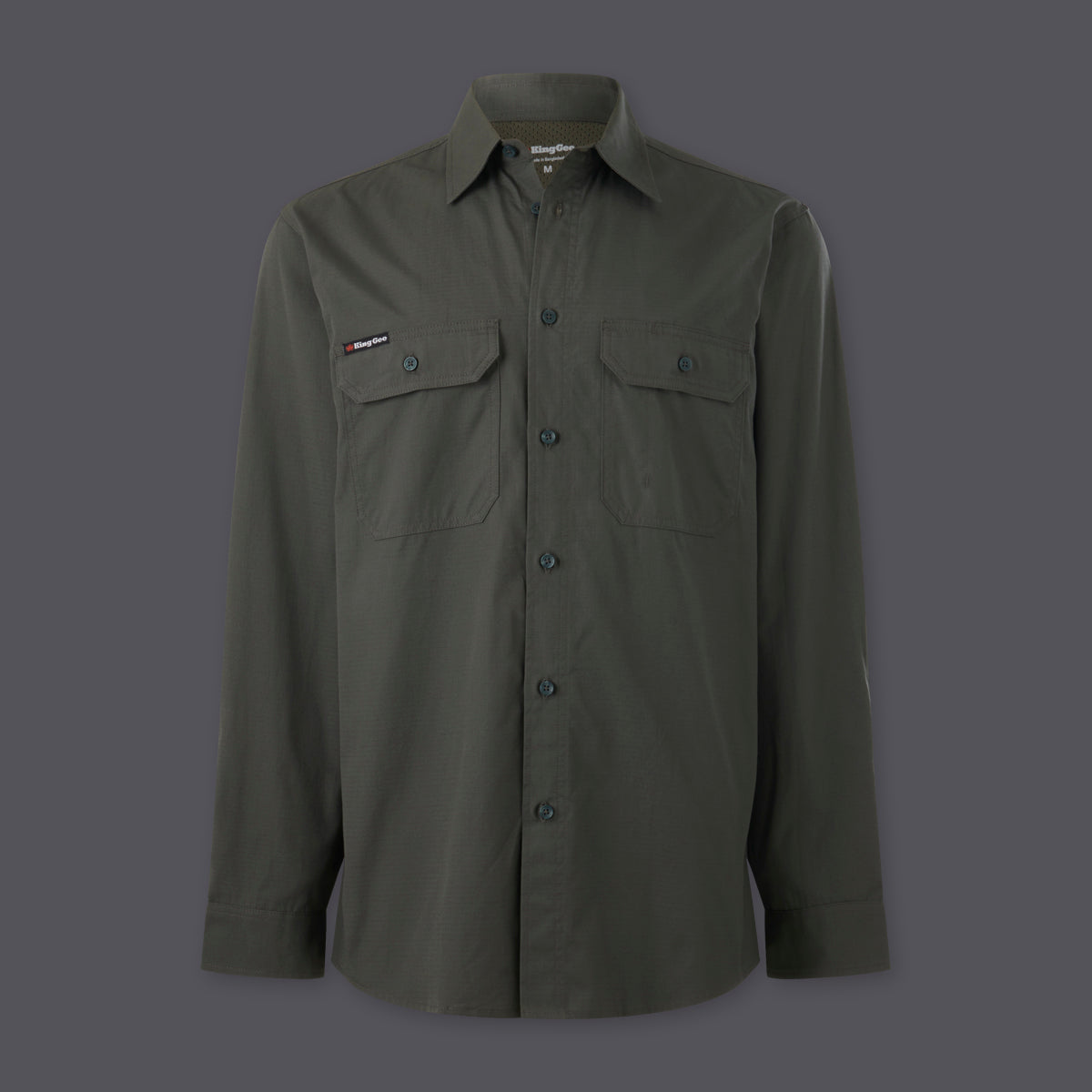 KingGee Mens Workcool Vented Shirt Long Sleeve