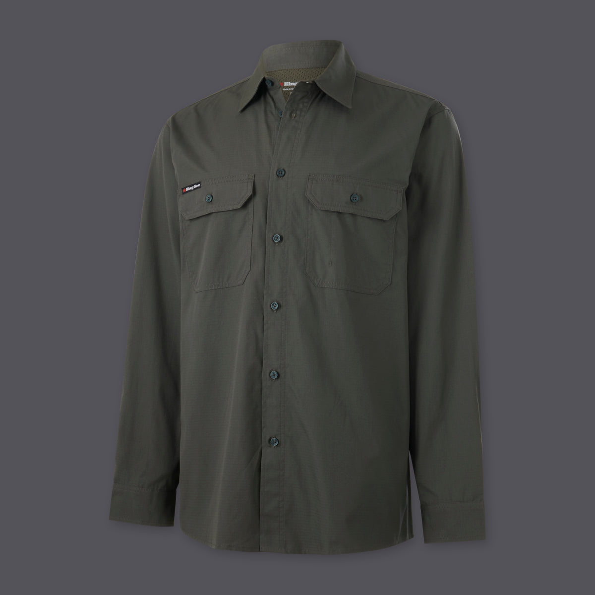 KingGee Mens Workcool Vented Shirt Long Sleeve