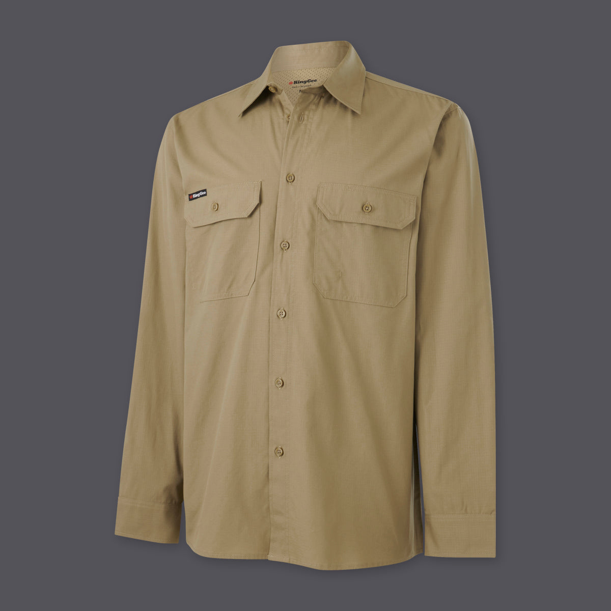 KingGee Mens Workcool Vented Shirt Long Sleeve