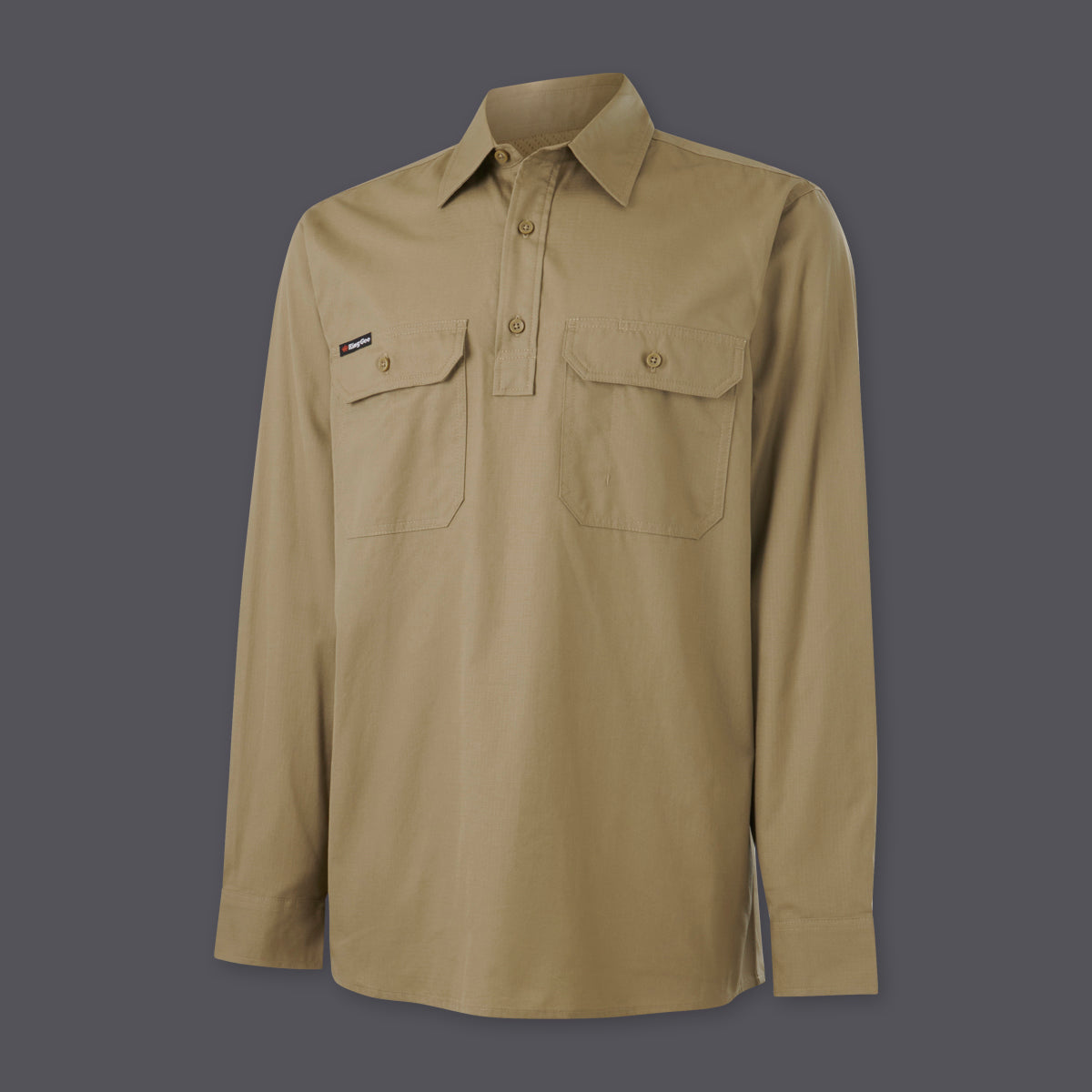 KingGee Mens Workcool Vented Closed Front Shirt Long Sleeve