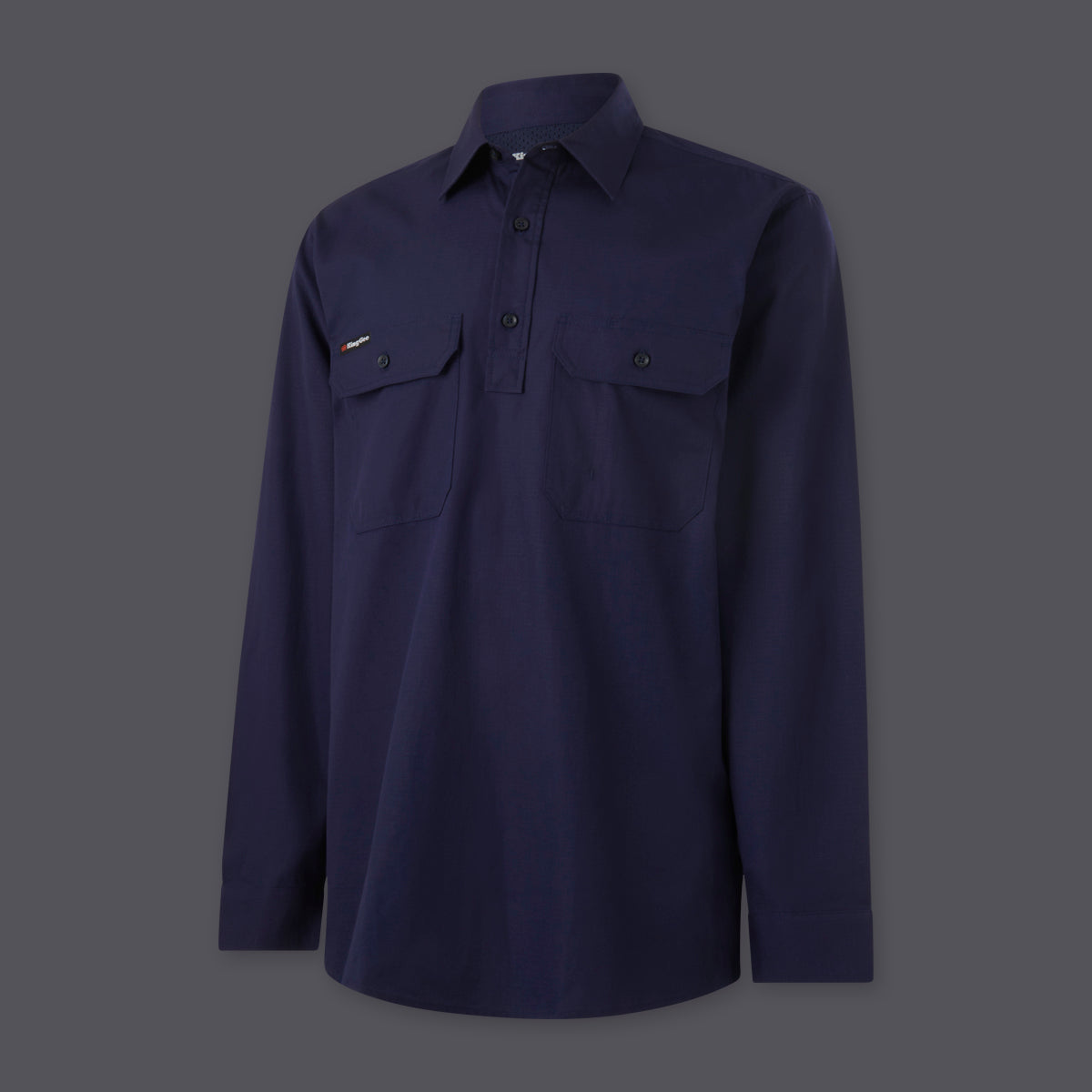 KingGee Mens Workcool Vented Closed Front Shirt Long Sleeve