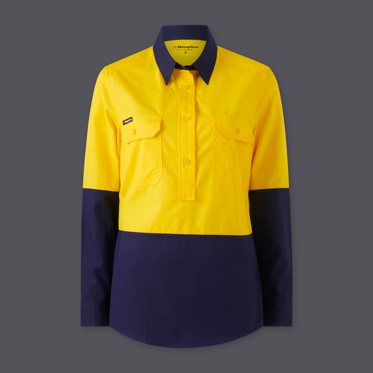 KingGee Womens Workcool Vented Closed Front Spliced Shirt