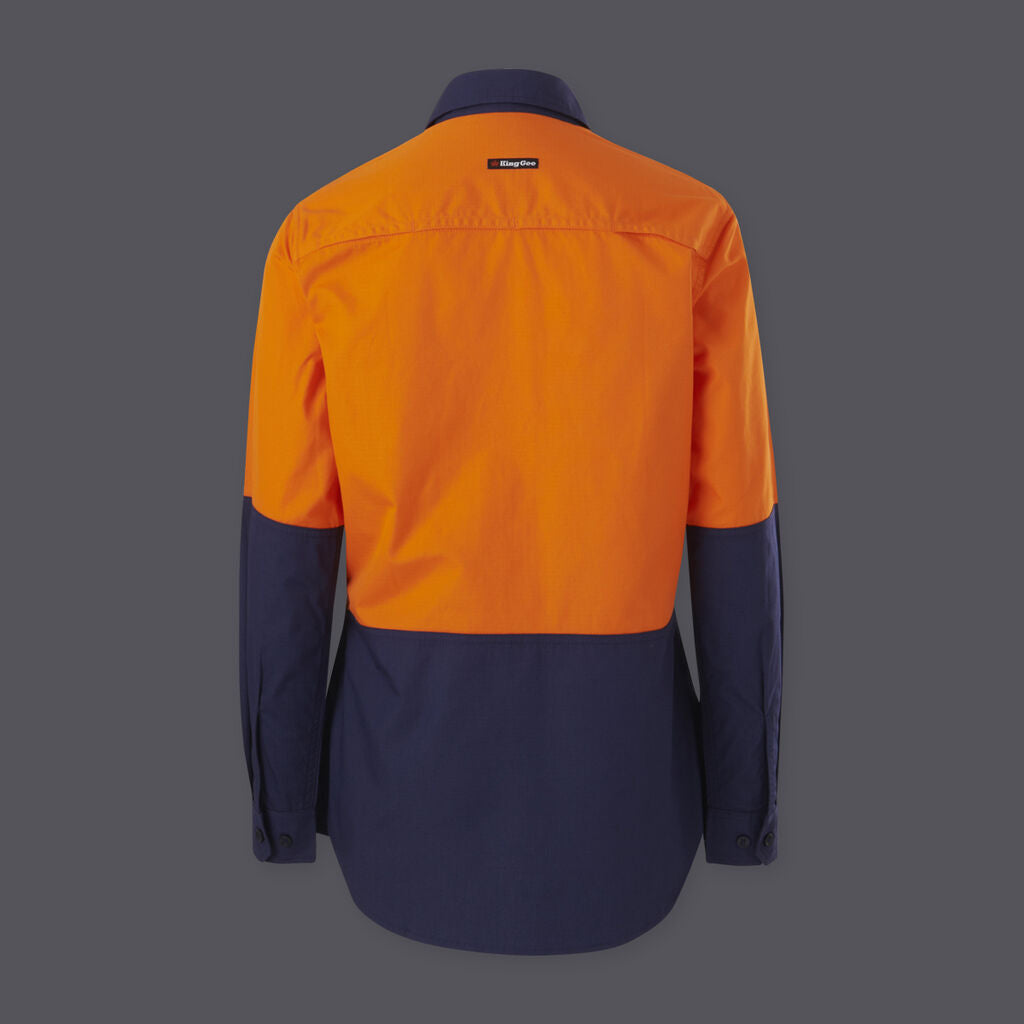 KingGee Womens Workcool Vented Spliced Shirt Long Sleeve