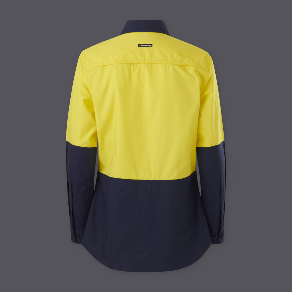 KingGee Womens Workcool Vented Spliced Shirt Long Sleeve
