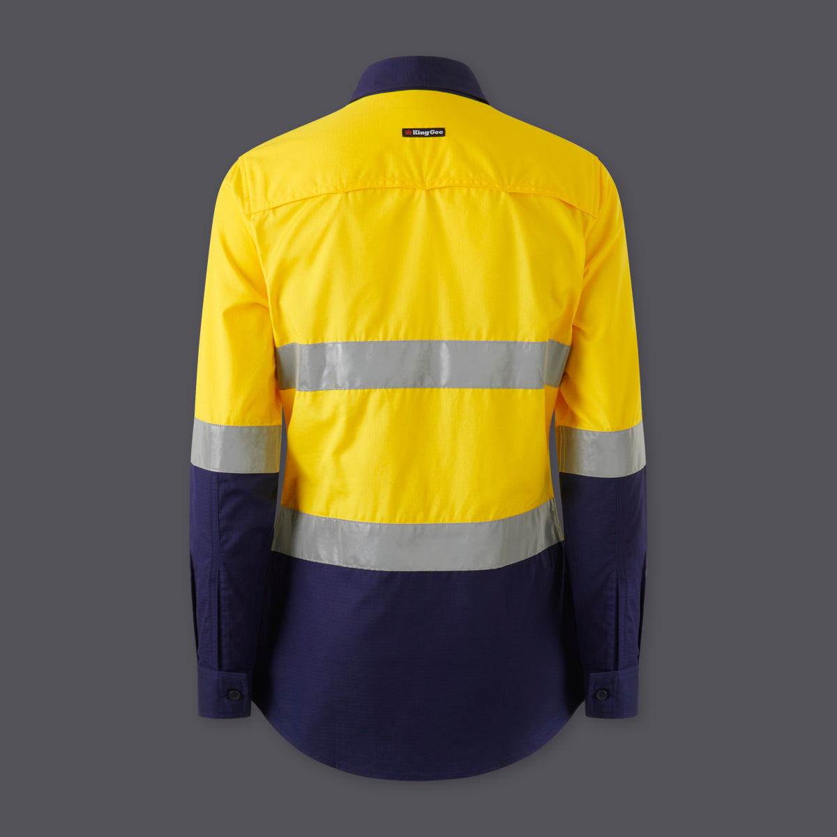 KingGee Womens Workcool Vented Closed Front Reflective Shirt