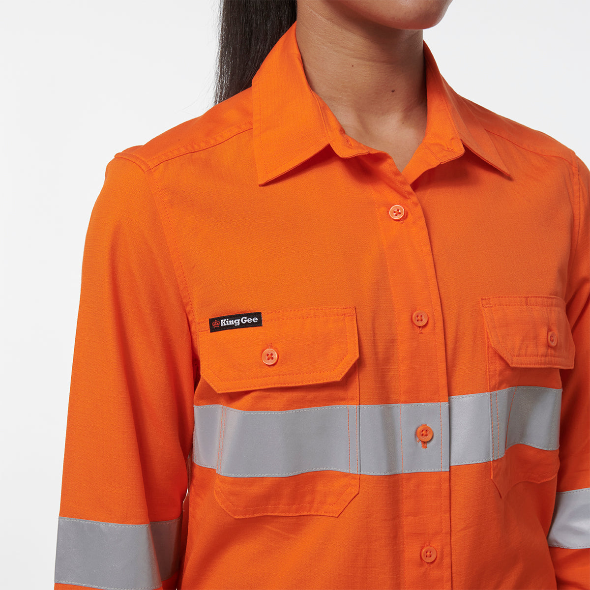 KingGee Womens Workcool Vented Reflective Shirt
