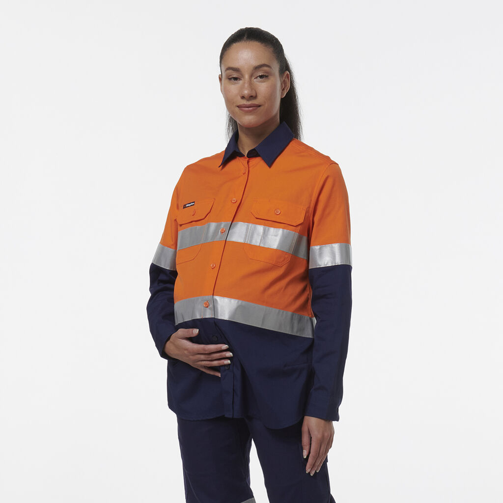 KingGee Womens Workcool Maternity Reflective Shirt