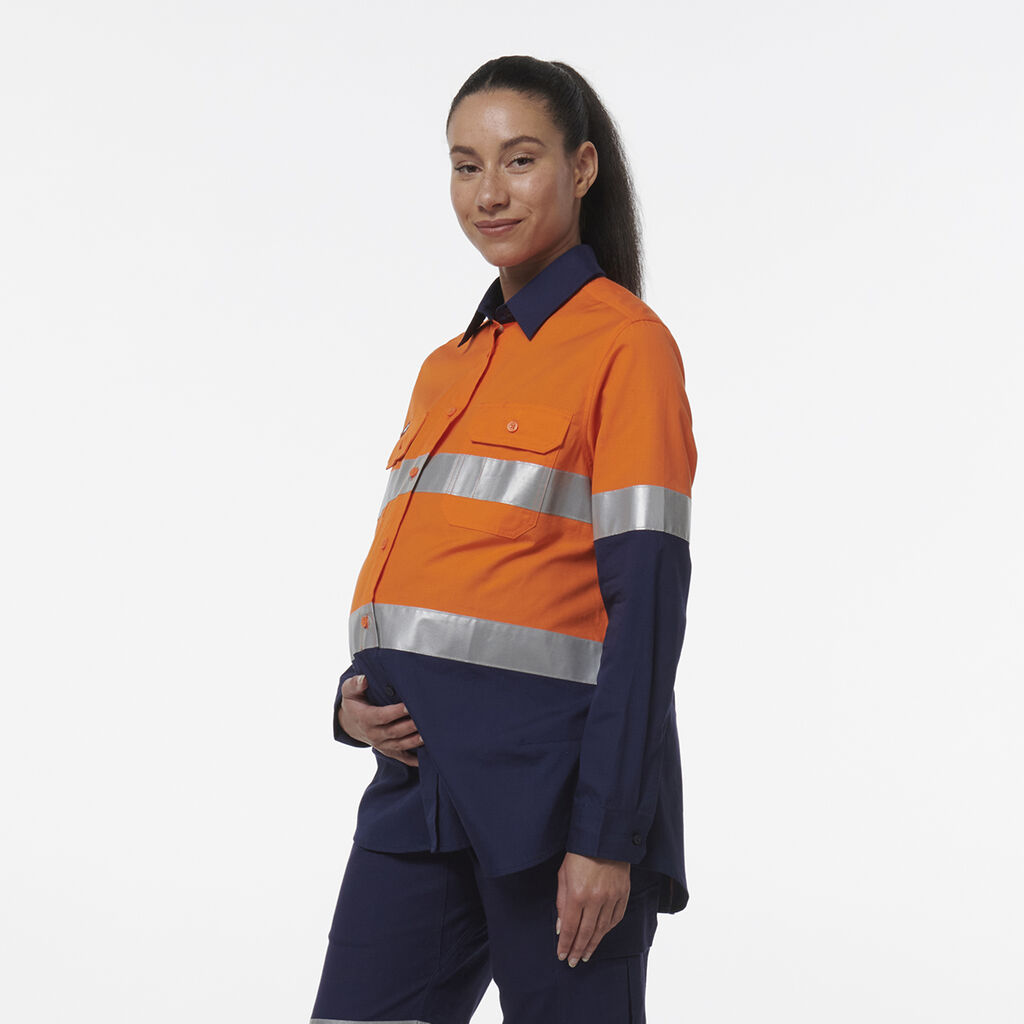KingGee Womens Workcool Maternity Reflective Shirt