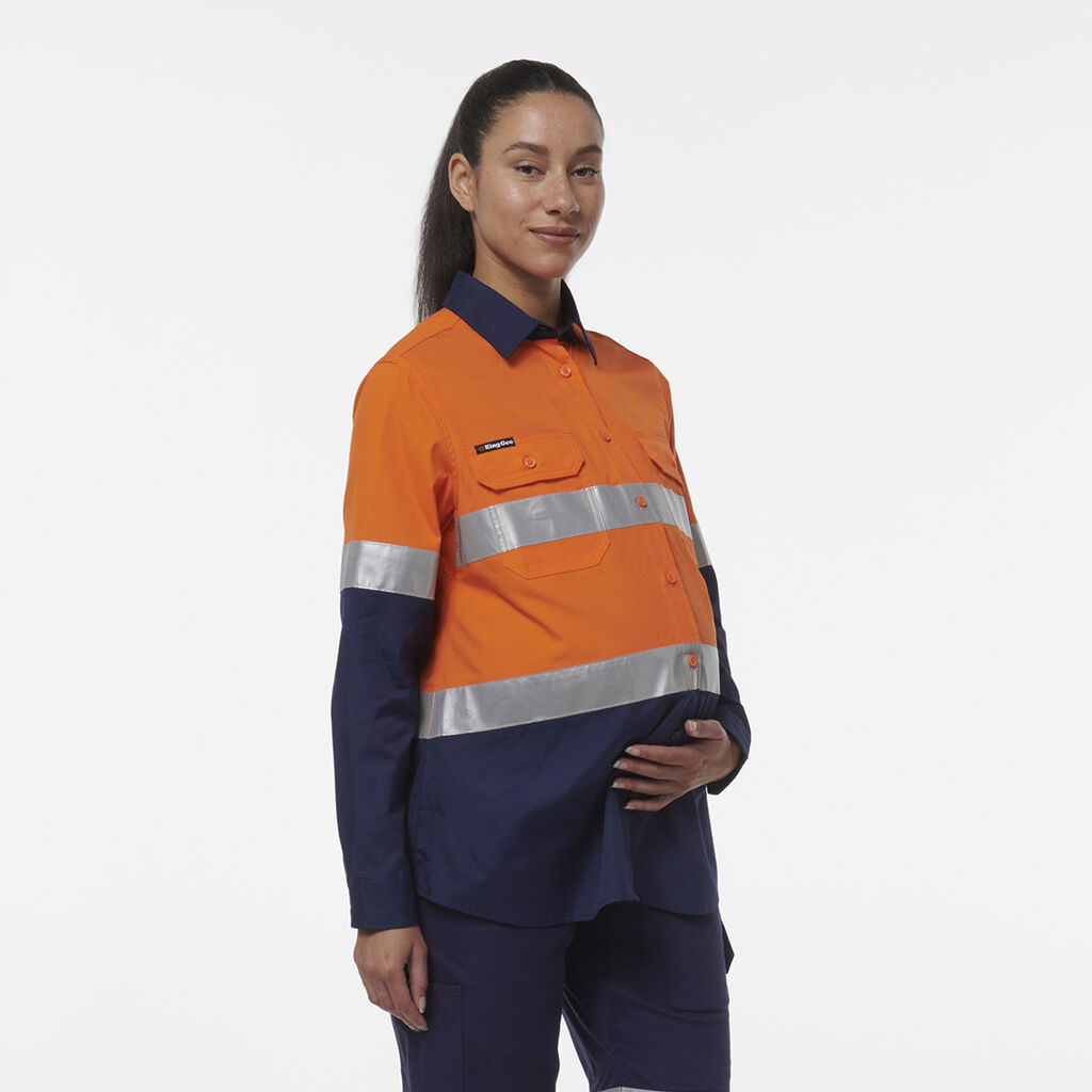 KingGee Womens Workcool Maternity Reflective Shirt