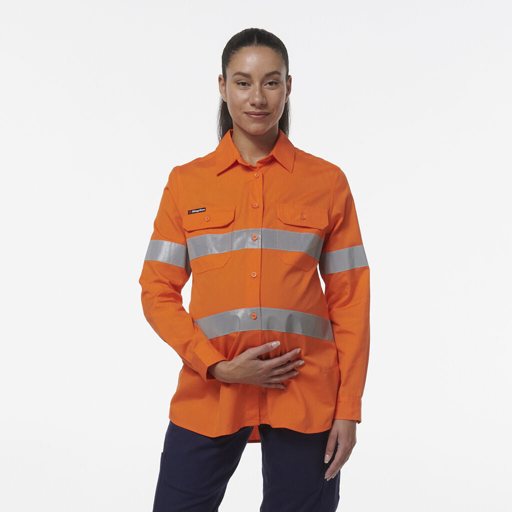 KingGee Womens Workcool Maternity Reflective Shirt