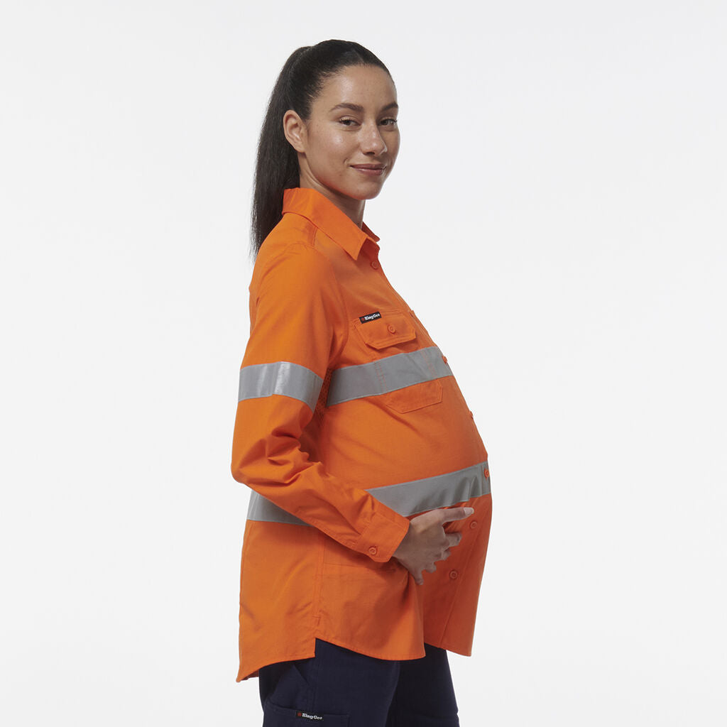 KingGee Womens Workcool Maternity Reflective Shirt