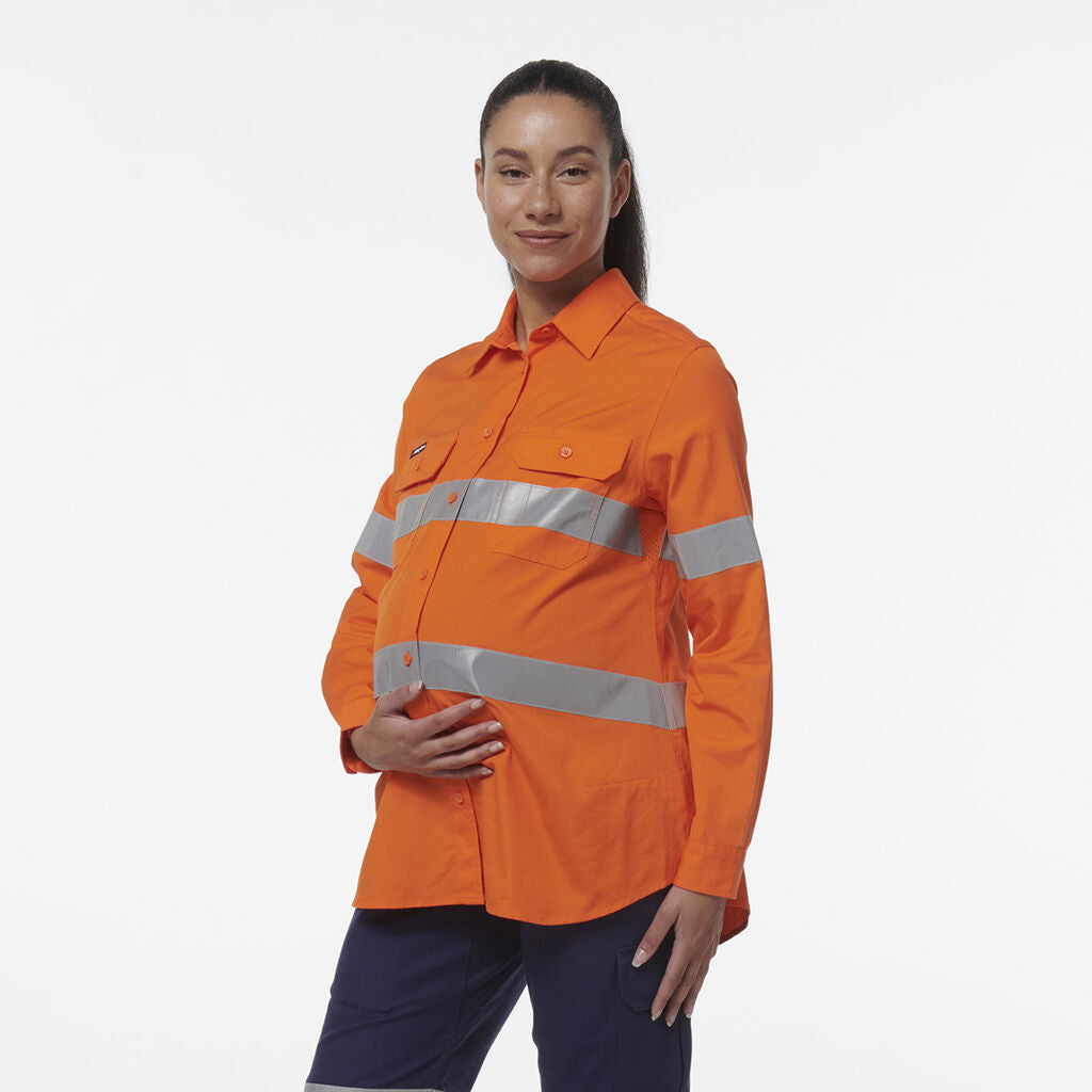 KingGee Womens Workcool Maternity Reflective Shirt