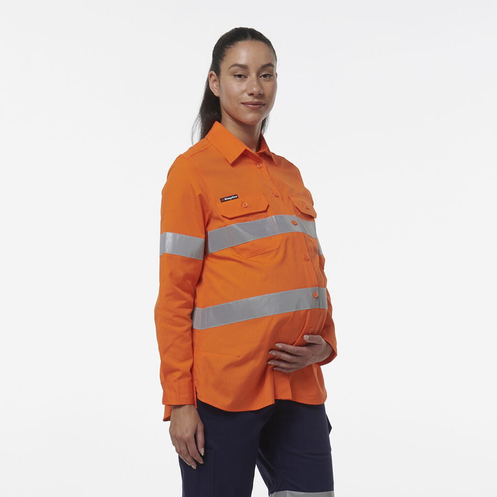 KingGee Womens Workcool Maternity Reflective Shirt