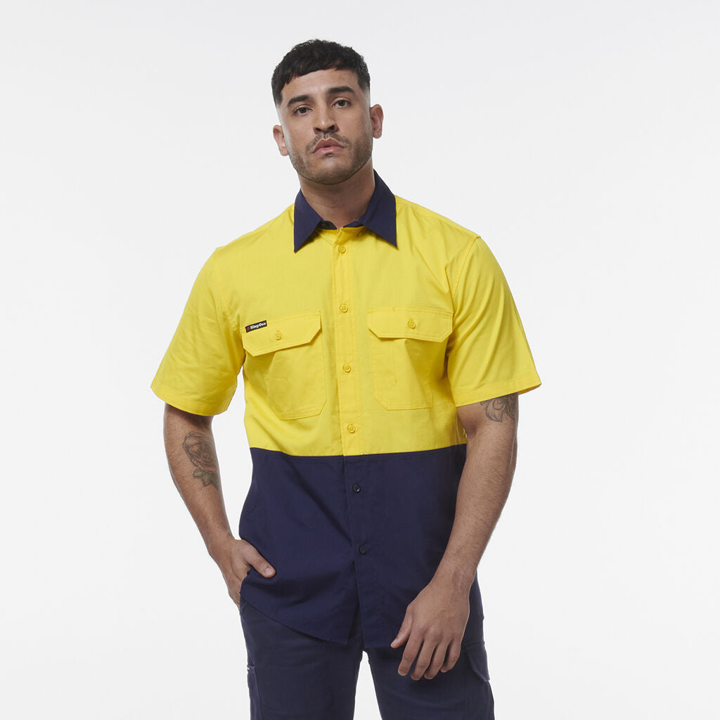 KingGee Workcool Vented Spliced Short Sleeve Shirt
