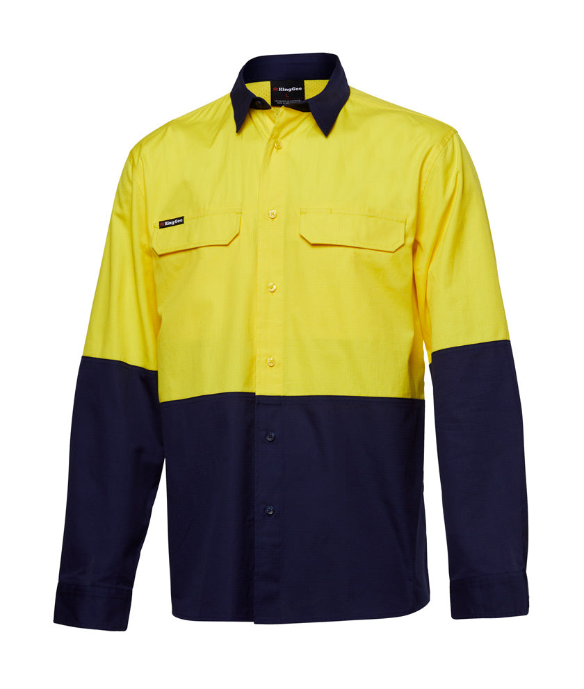 KingGee Mens Workcool Pro Spliced Shirt Long Sleeve