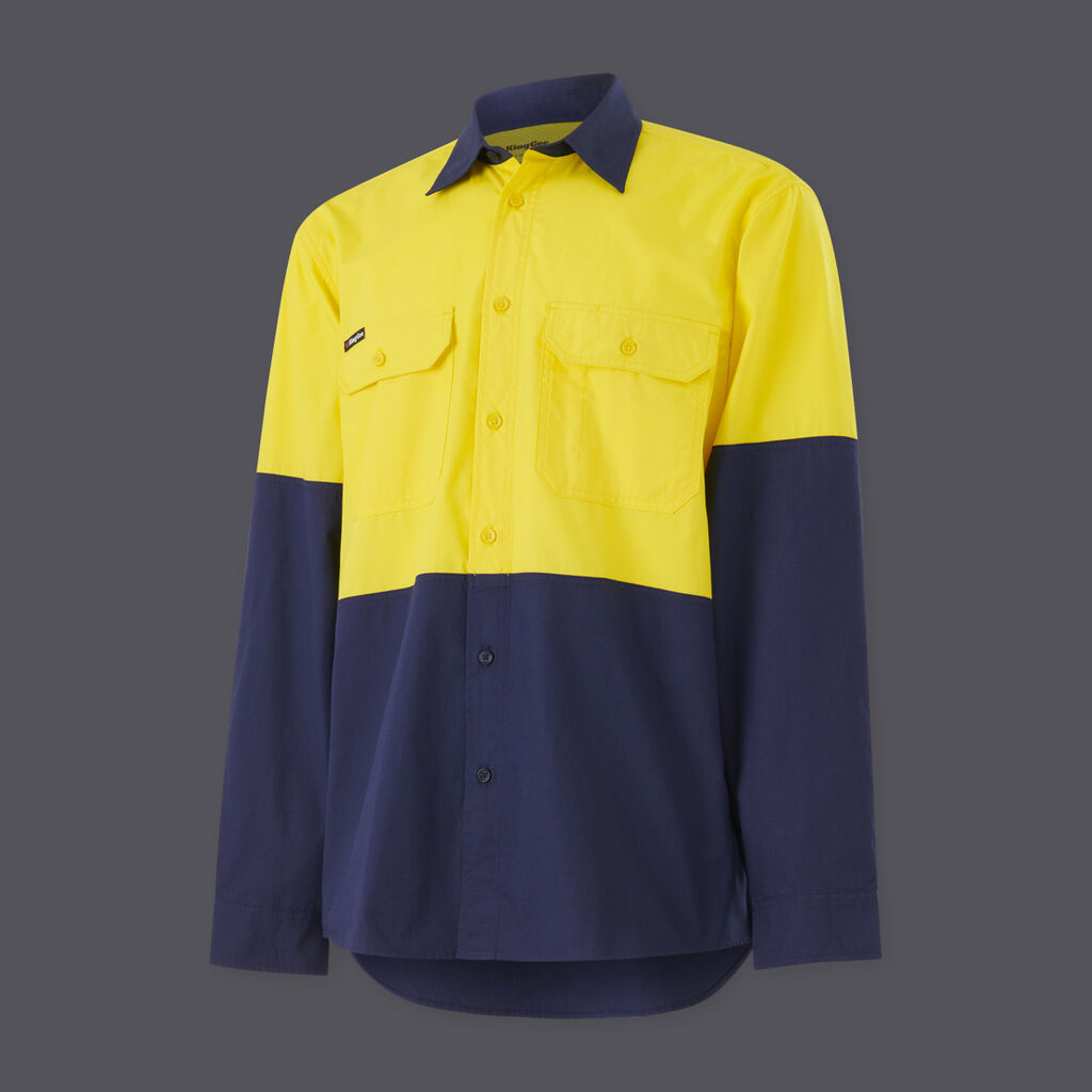 KingGee Mens Workcool Vented Spliced Shirt Long Sleeve