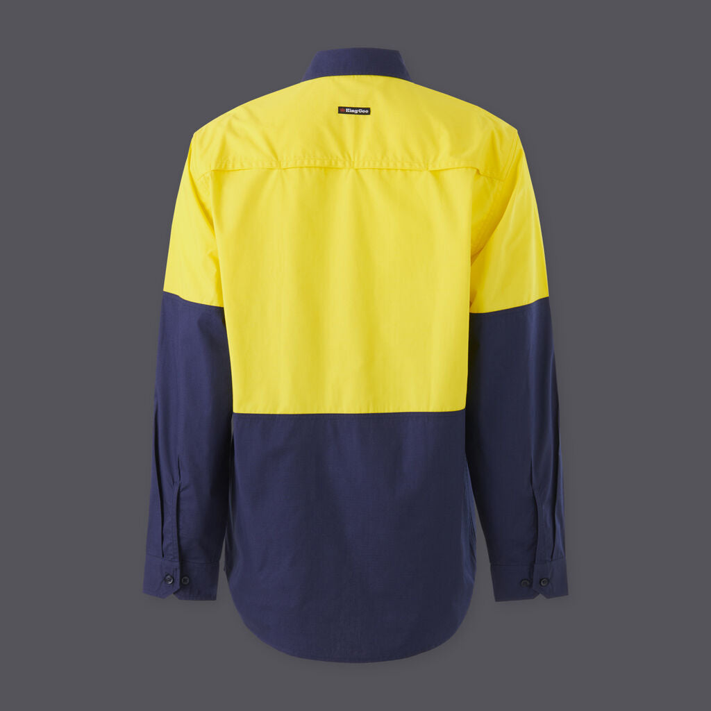 KingGee Mens Workcool Vented Spliced Shirt Long Sleeve