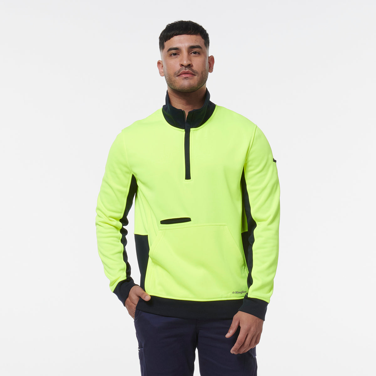 KingGee Hi Vis 1/4 Zip Fleece