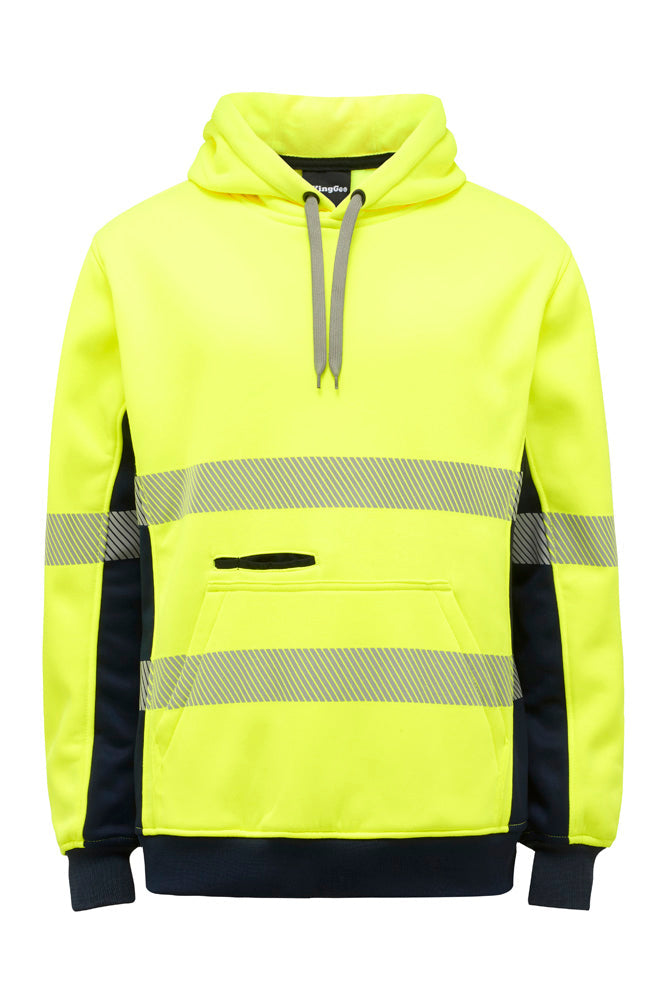 KingGee Mens Hi Vis Refelctive Pull Over Hoodie