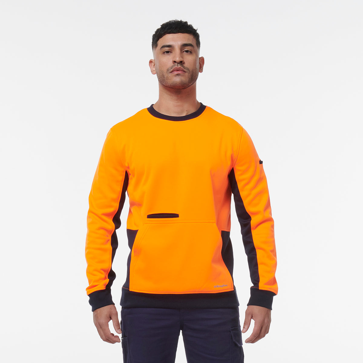 KingGee Hi Vis Crew Neck Fleece