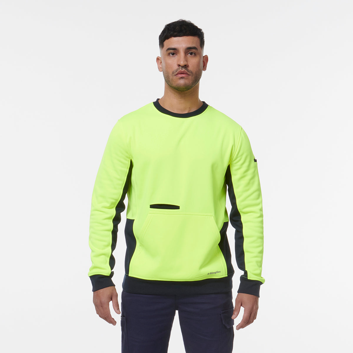 KingGee Hi Vis Crew Neck Fleece