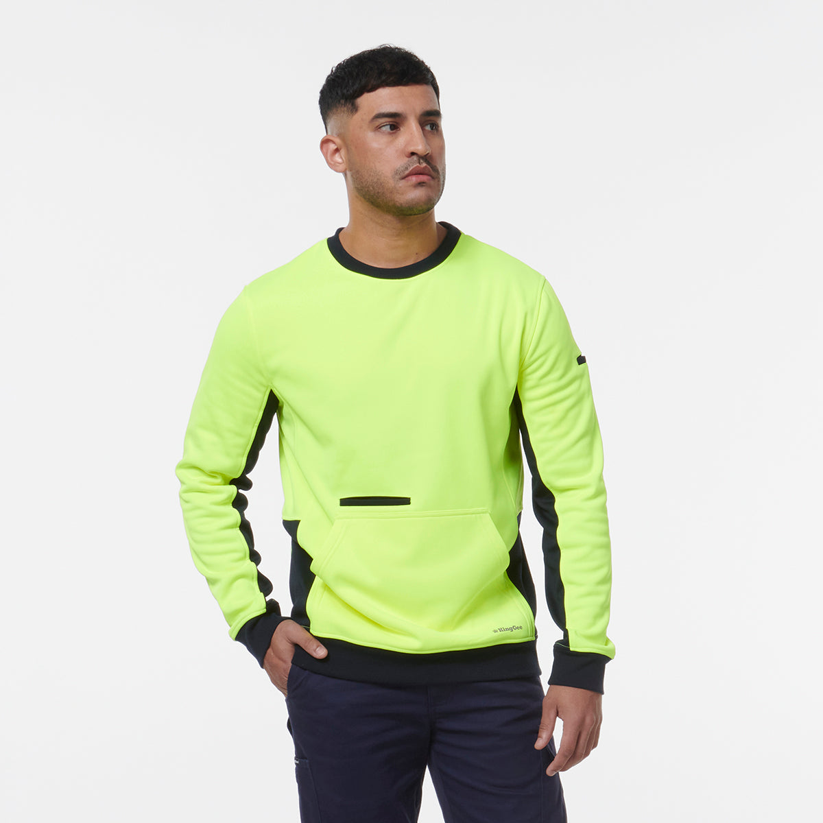 KingGee Hi Vis Crew Neck Fleece