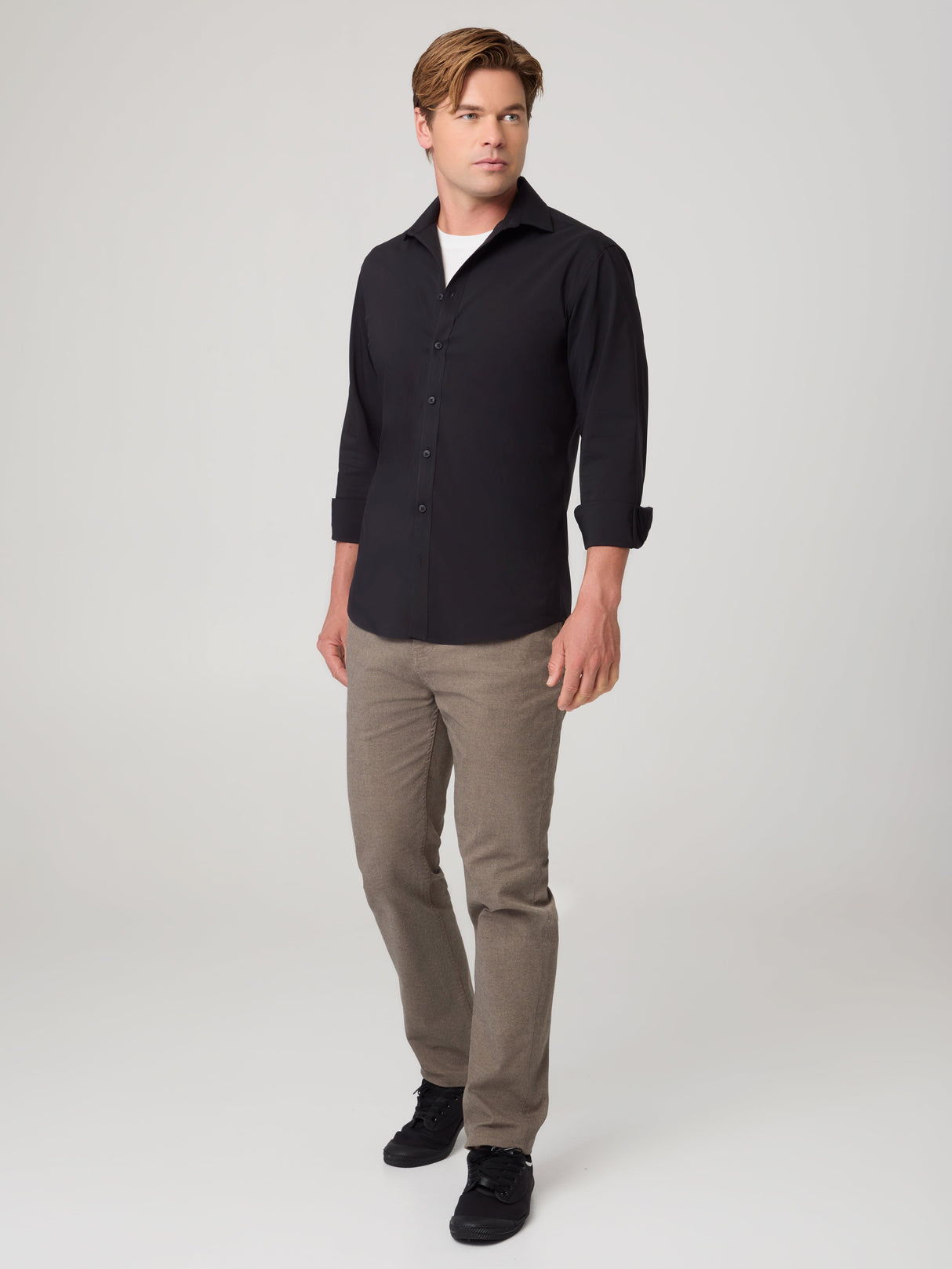 Mens Long Sleeve Cotton Comfort Shirt