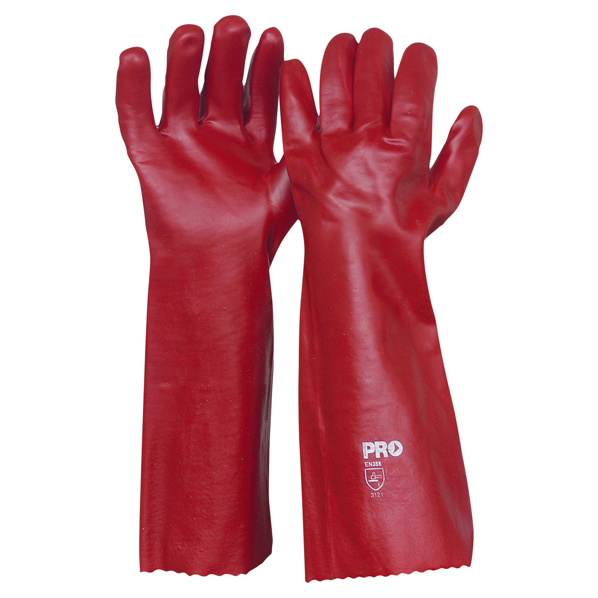 45cm Red Pvc Gloves (12 Pair)