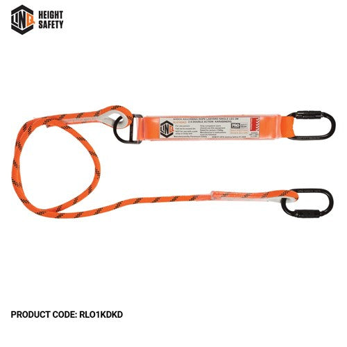 Single Leg Kernmantle 2M Shock Absorb Rope Lanyard With Hardware Kd X2