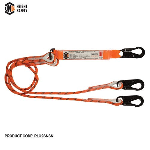 Double Leg Kernmantle 2M Shock Absorb Rope Lanyard With Hardware Sn X3