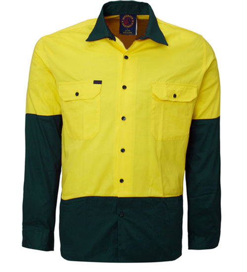 Open Front Two Tone L/S Shirt