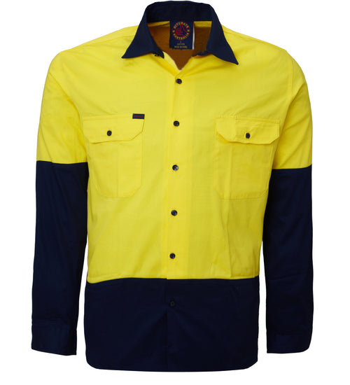Open Front Two Tone L/S Shirt