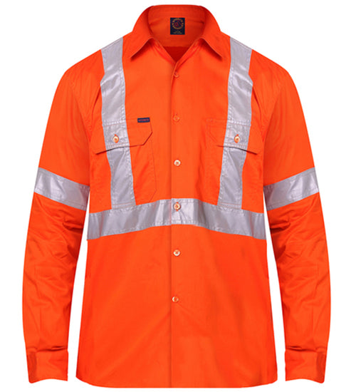 Open Front L/S 50mm Reflective Tape "X" Design