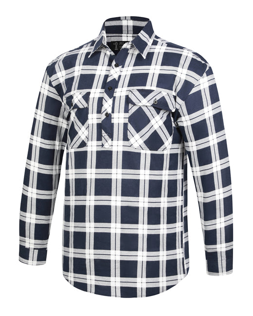 Flannelette Shirt Men's Closed Front
