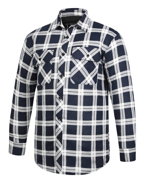 Flannelette Quilted Shirt Men's Open Front
