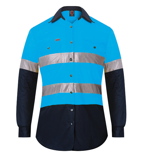 Ladies Two Tone Vented Light Weight Open Front