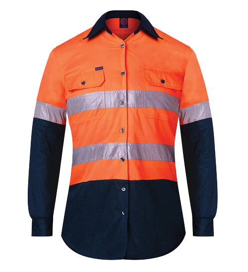 Ladies Two Tone Vented Light Weight Open Front