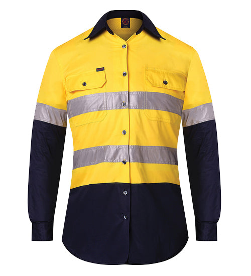 Ladies Two Tone Vented Light Weight Open Front