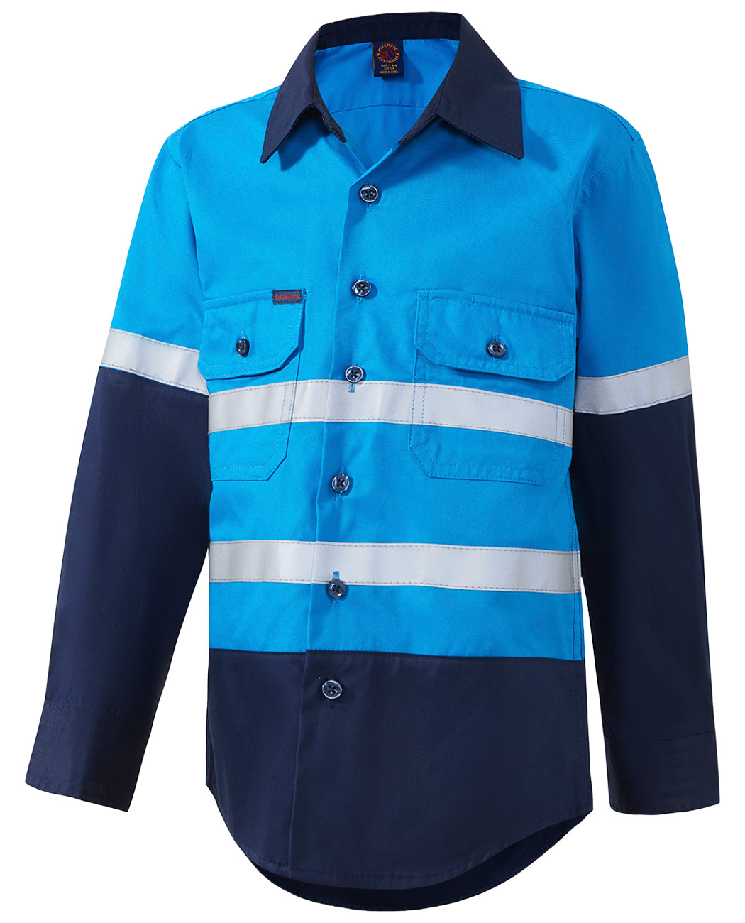 Kids Two Tone Open Front Shirt With Tape