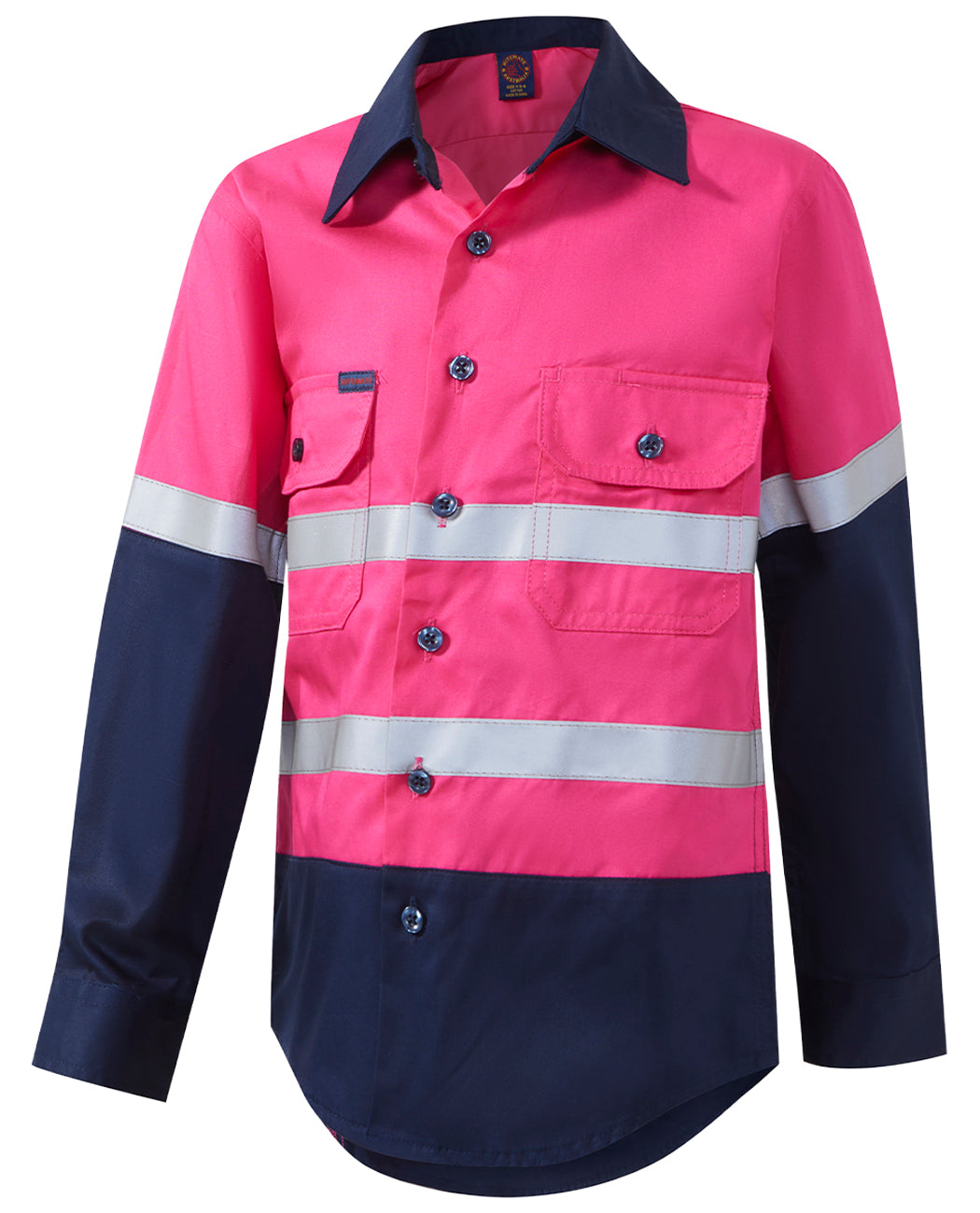 Kids 2 Tone Open Front Shirt With Tape