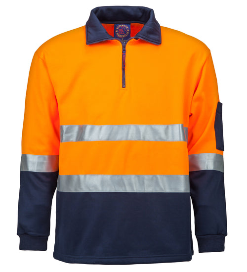 Half Zip Fleece Pullover With 50mm Reflective Tape