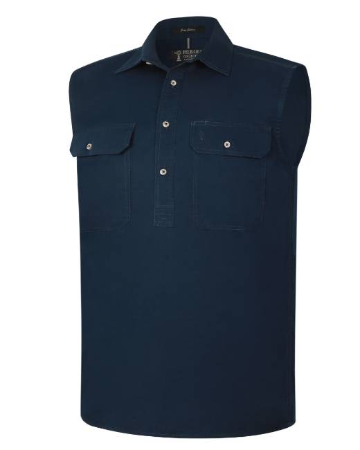 Pilbara Men's Closed Front Sleeveless Shirt
