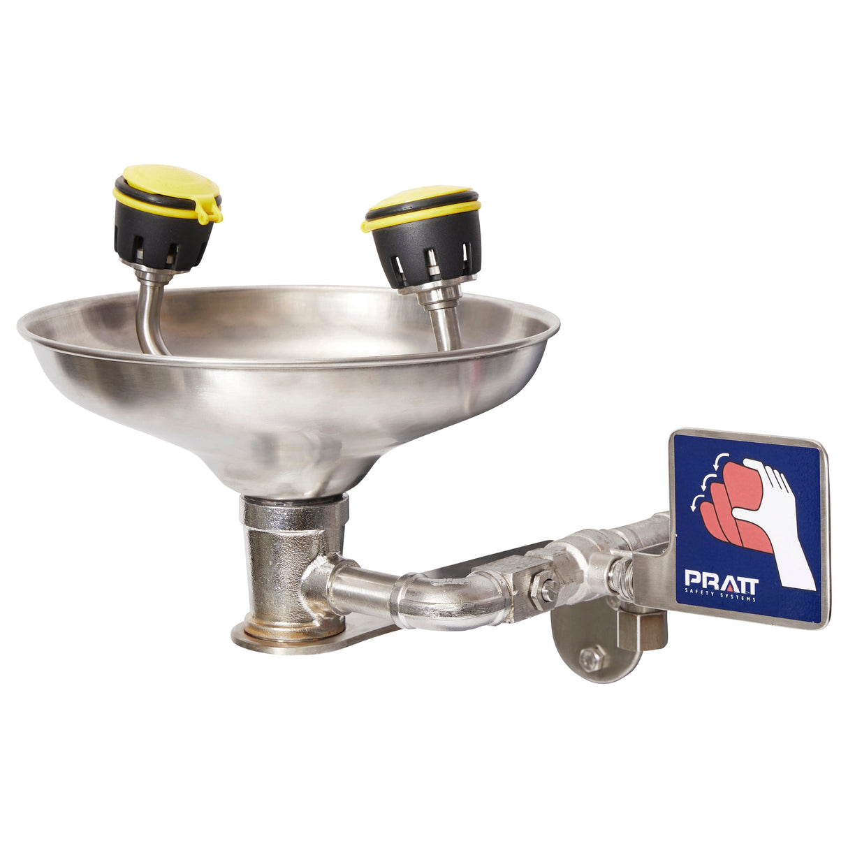 Wall Mounted Eye Wash With Bowl - No Foot Treadle