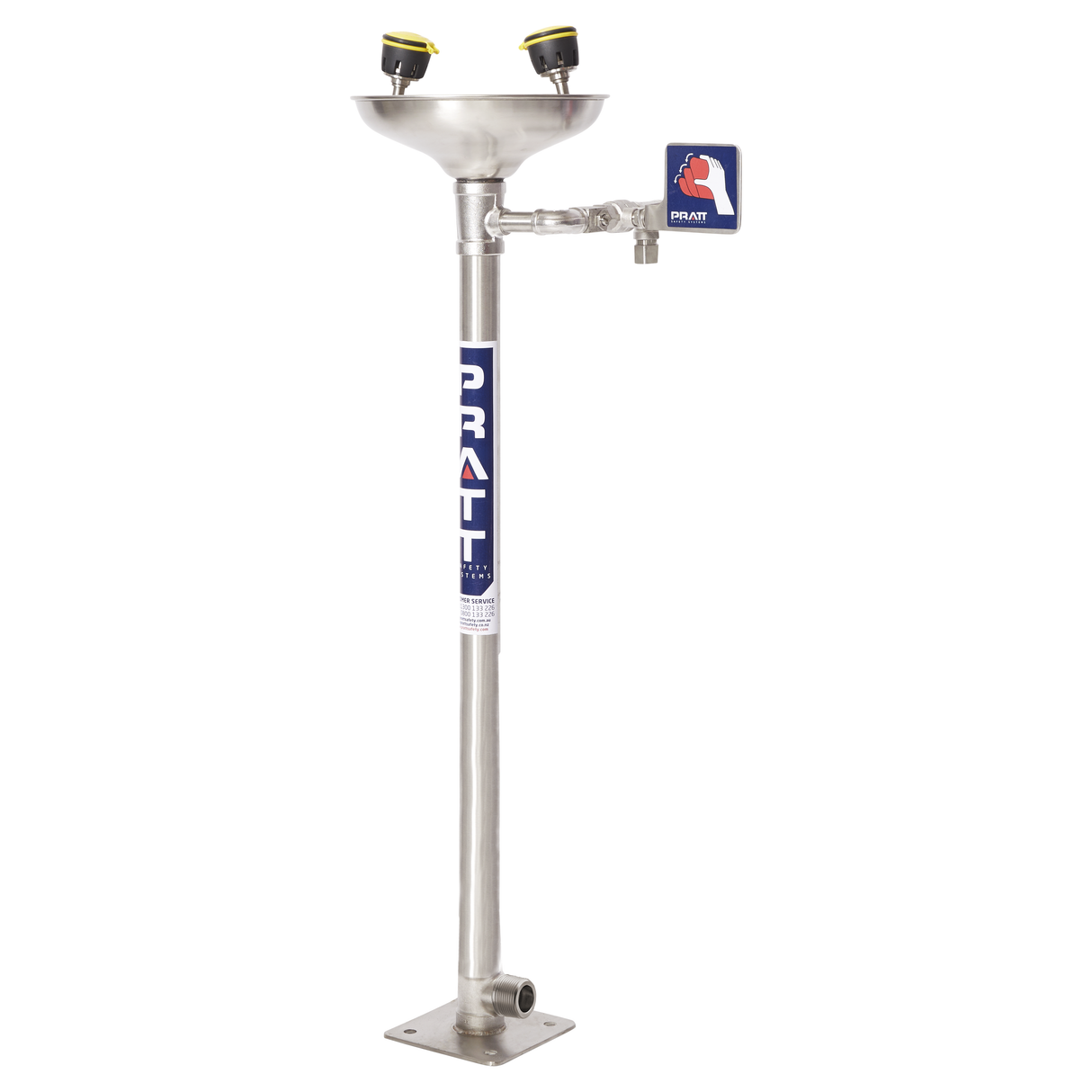 Pedestal Mounted Eye Wash With Bowl - No Foot Treadle