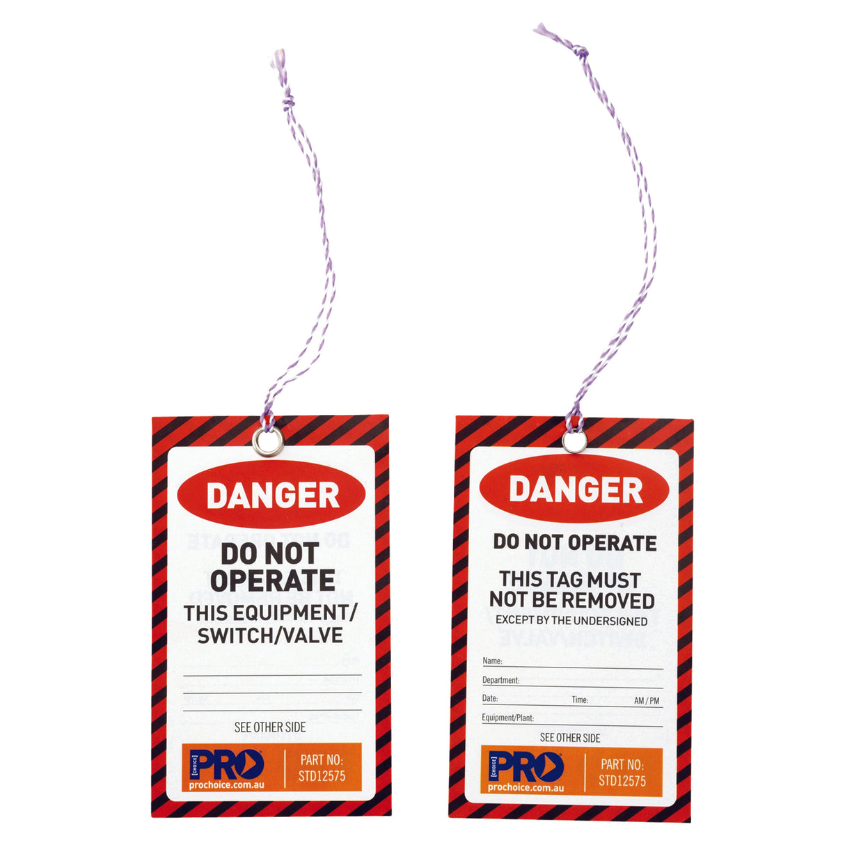 Safety Tag -125Mm X 75Mm Danger (100 Tags)